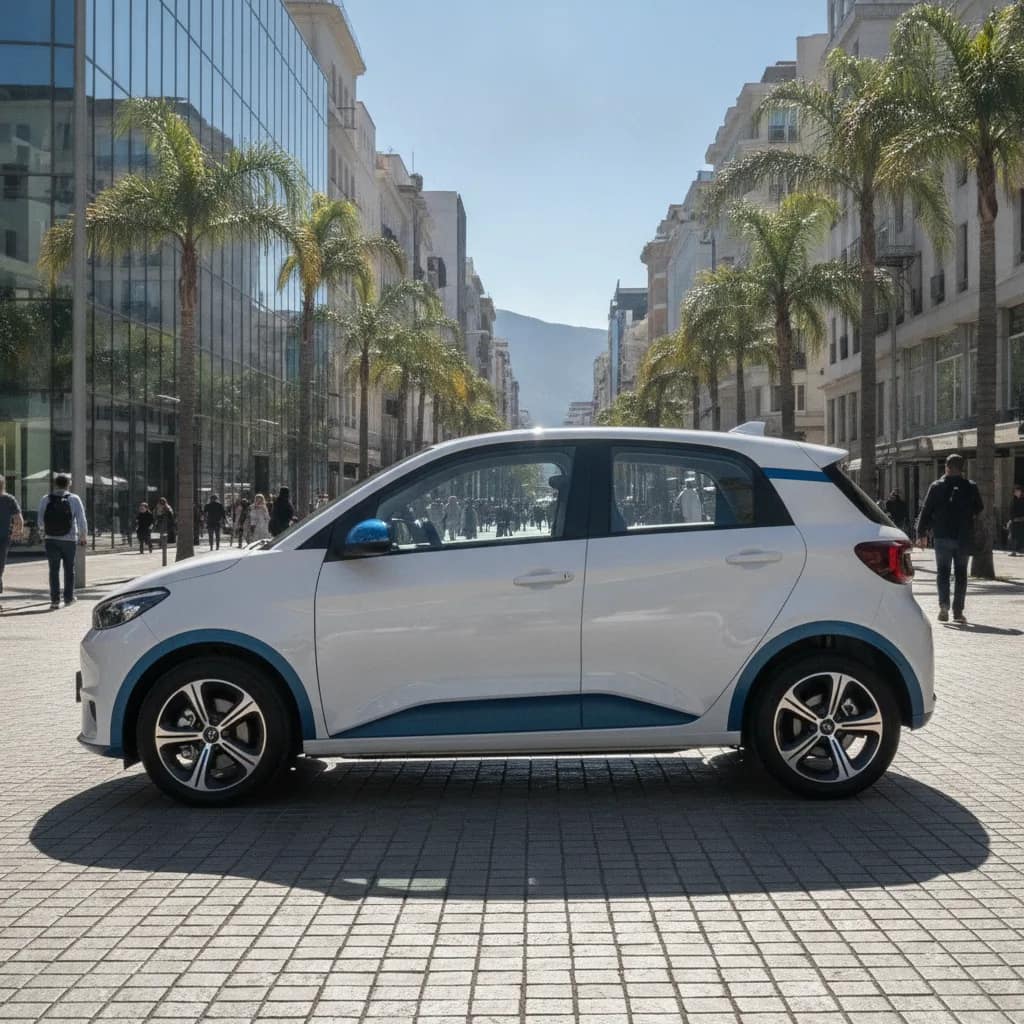 BYD Dolphin Mini estacionado em área urbana em Vitória da Conquista.