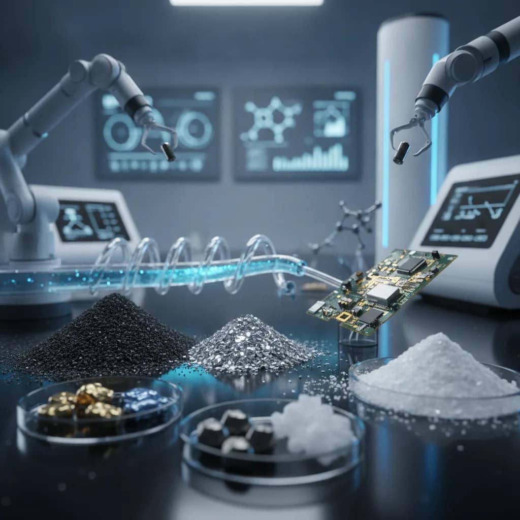 Materiais e minerais recuperados em processo de reciclagem de baterias de veículos elétricos