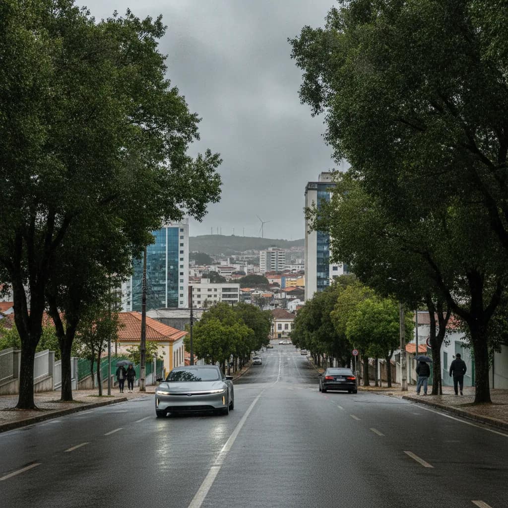 Carro elétrico subindo via inclinada em Vitória da Conquista