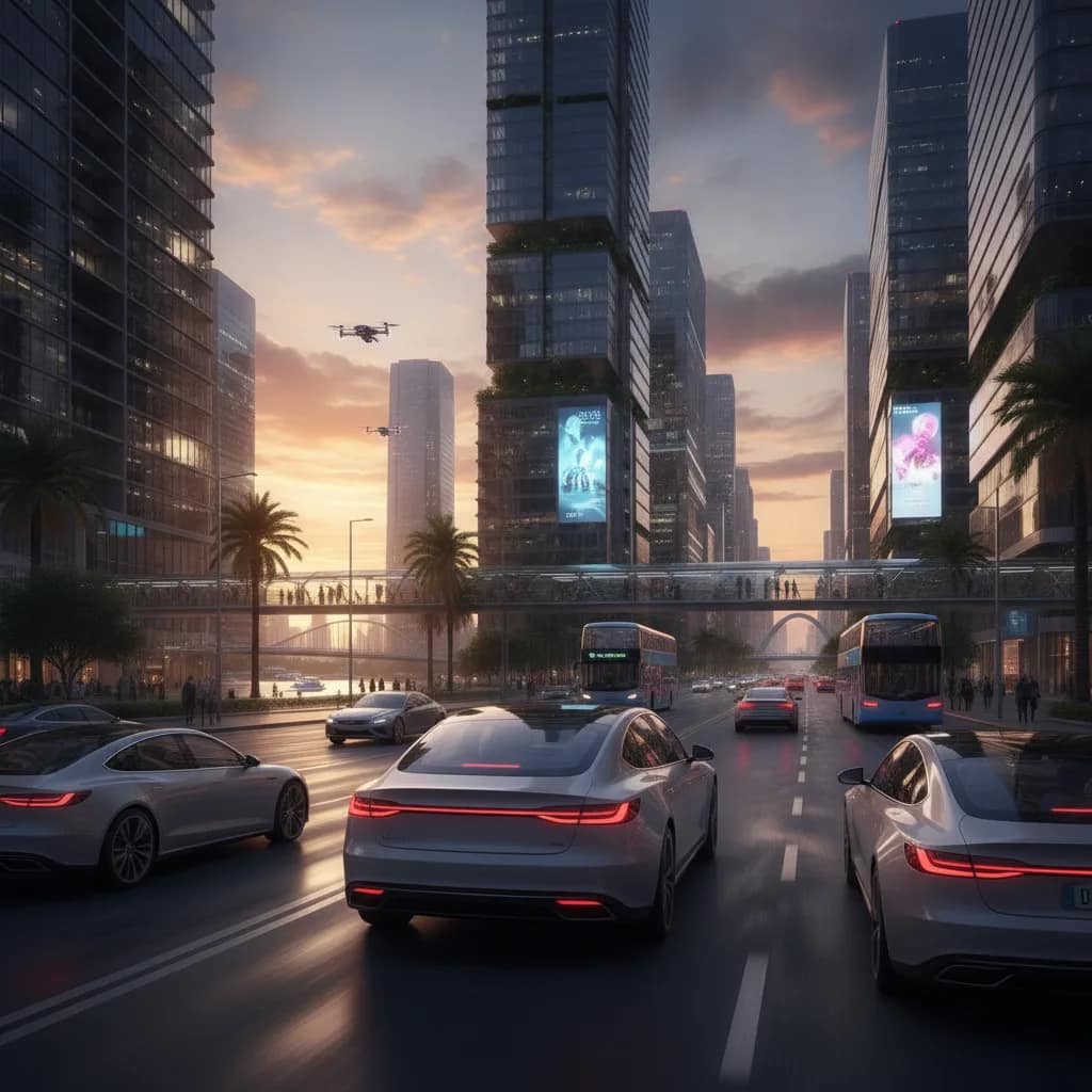 Carro elétrico circulando no trânsito urbano utilizando a condução com frenagem regenerativa